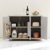 51.2" Kitchen Island Cart with Drop Leaf, Storage Cabinet, Adjustable Shelves, Rolling Kitchen Island on Lockable Wheels,Kitchen and Dining Cabinets - 3 of 4