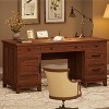 Home Office Desk with Power Outlet, Drawers & File Cabinet, 60 Inch Executive Wooden Desk for Work and Study, Brown - 4 of 4