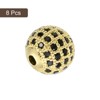 Unique Bargains Round Brass Rhinestone DIY Bracelets Earrings Charm Spacer Beads 8 Pcs - 3 of 4