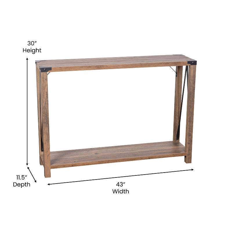 Emma and Oliver Engineered Wood Modern Farmhouse Entryway Console Table with Metal Accents, 5 of 10