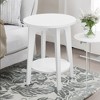 Round Side Table with Lower Shelf, End Table for Small Spaces, Nightstand - 2 of 4