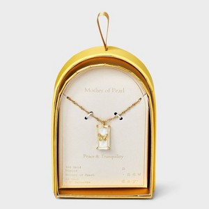 14K Gold Dipped Mother of Pearl Butterfly Tag Pendant Necklace - A New Day™ Gold - 1 of 4