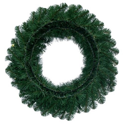 72" Green Oregon Fir Artificial Christmas Wreath with Warm White LED Lights
