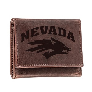 Evergreen NCAA Nevada Wolf Pack Brown Leather Trifold Wallet Officially Licensed with Gift Box - 1 of 1