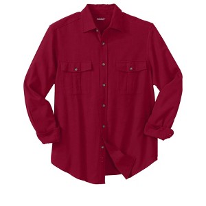 KingSize Men's Big & Tall Signature Solid Flannel Shirt - 1 of 4