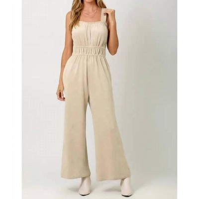Women's Suede Wide Leg Jumpsuit - mystree