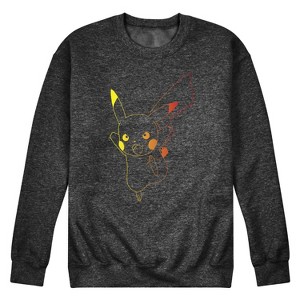 Men's - Pokémon - Colorful Pikachu Outline Graphic Fleece Sweatshirt - 1 of 4