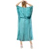 LA LEELA Women's House Daily Routine Evening Wear Vacation Holiday Casual Loungewear Oversize Caftan Maxi Boho Nightwear 2X-3X Blue, Tie Dye Design - 3 of 3