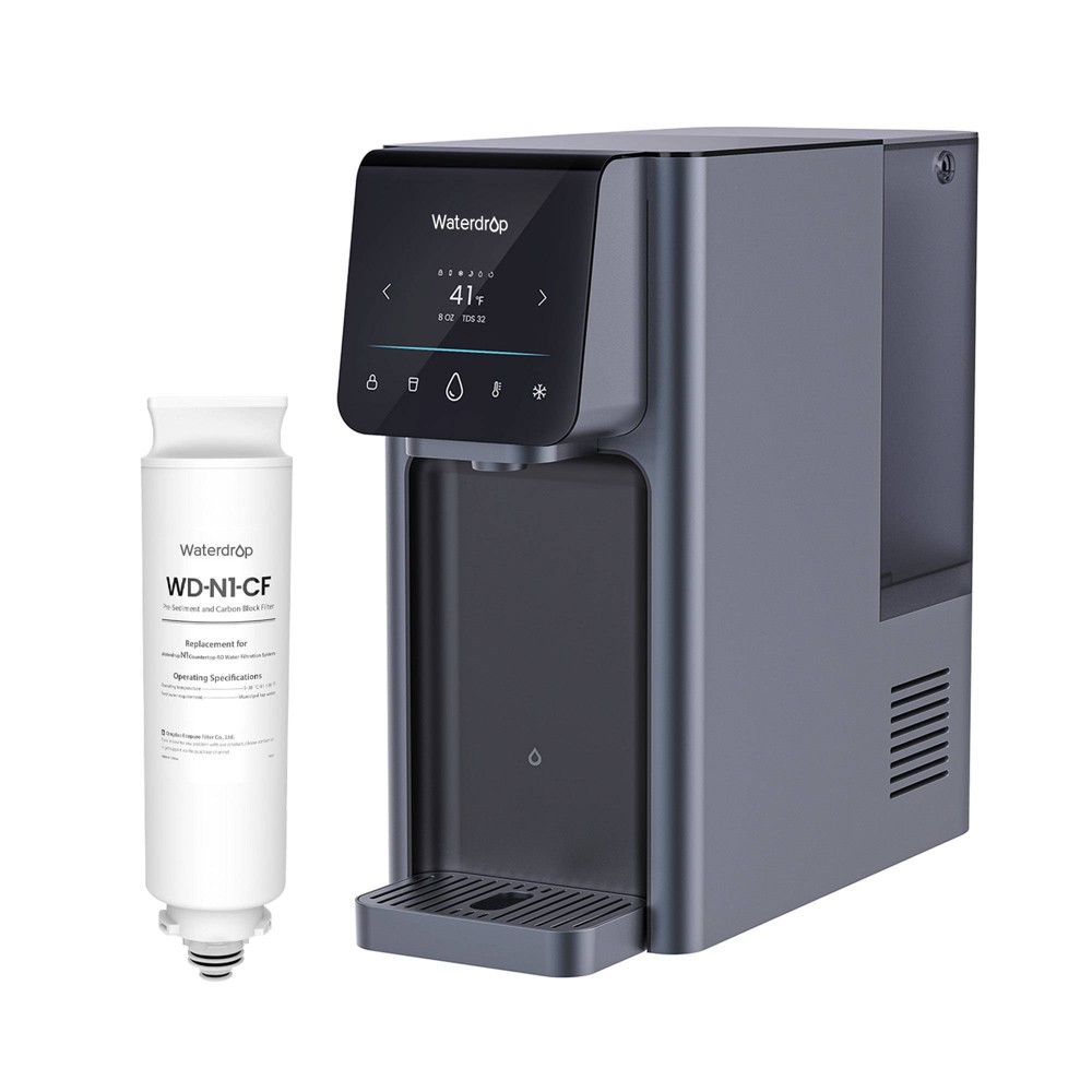 Waterdrop A1 Countertop Reverse Osmosis System, 6 Temperature Settings Hot Cold & Room Water Dispenser, Extra A1-CF Replacement Filter