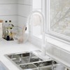CASAINC Deck Mounted 1-Hole Single Handle Pull-out Kitchen Faucet, Matte White - 2 of 4