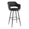 Fixed Faux Leather Contemporary Bar Stool with Low Back and Metal Legs for Home Bar or Kitchen (Set of 2) - 2 of 4