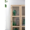 ORRD Tall Display Cabinet with Glass Doors, 62.6" Storage Cabinet with Rattan Details for Living Room Dining Room, Natural Finish - 4 of 4