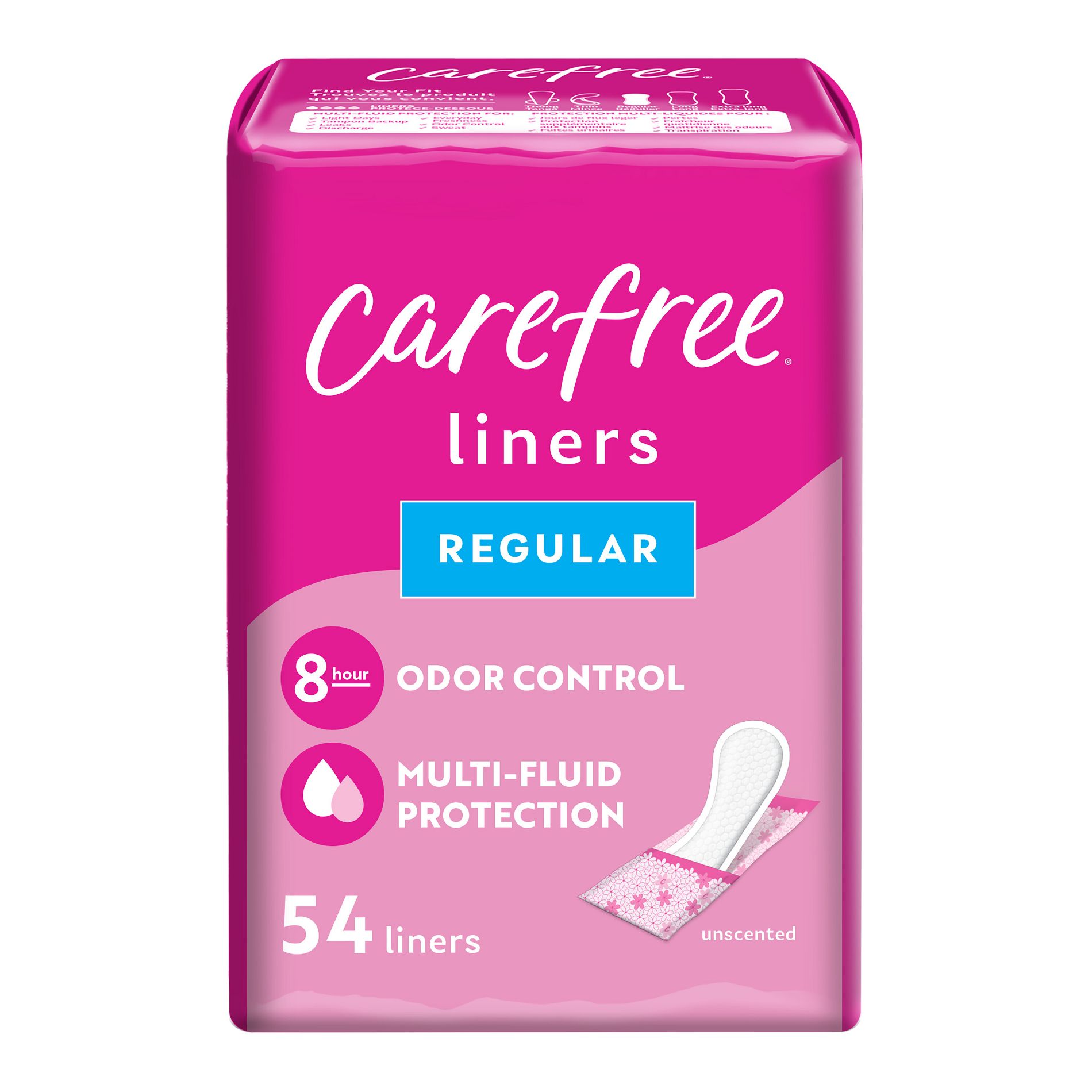 Carefree Wrapped Unscented Panty Liners To Go - 54ct