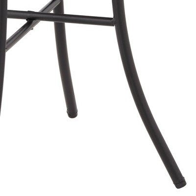 Sunburst Mosaic Red Top 21" Outdoor Accent Side Table Set with Black Iron Frame