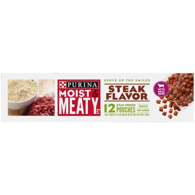 Moist &#38; Meaty Beef Steak Flavor Dry Dog Food - 12ct