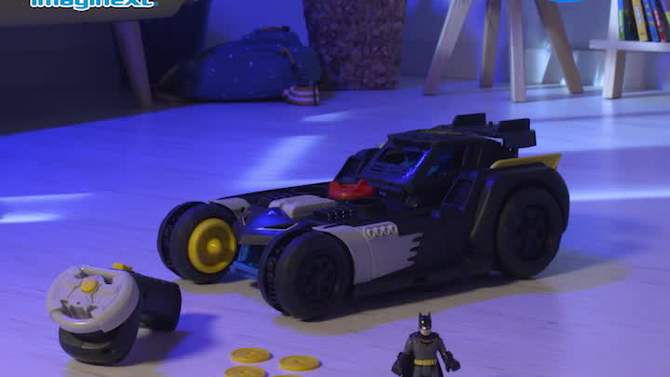 Fisher-Price Imaginext DC Super Friends Batman and Transforming Batmobile RC Vehicle, 2 of 8, play video