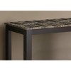 Transitional Brown Marble-Look Accent Console Table with Espresso Tapered Legs, Narrow Entryway & Sofa Table - 3 of 4