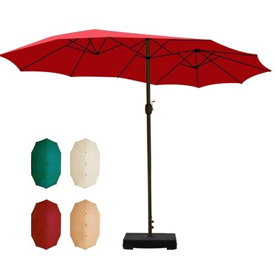 Aoodor 15 Ft. Double Sided Patio Umbrella With Base Stand : Target