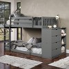 Donco Kids Moby Mission Twin Over Twin Dark Grey Bunkbed With 4 Drawer Dresser & Shelves - 2 of 4
