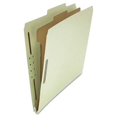UNIVERSAL Pressboard Classification Folder Letter Four-Section Gray-Green 10/Box 10253