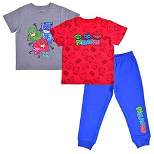 Boy's PJ Masks 3 Piece Casual Wear Coordinates, Graphic Printed T-Shirts and Jog Pants Set for toddler