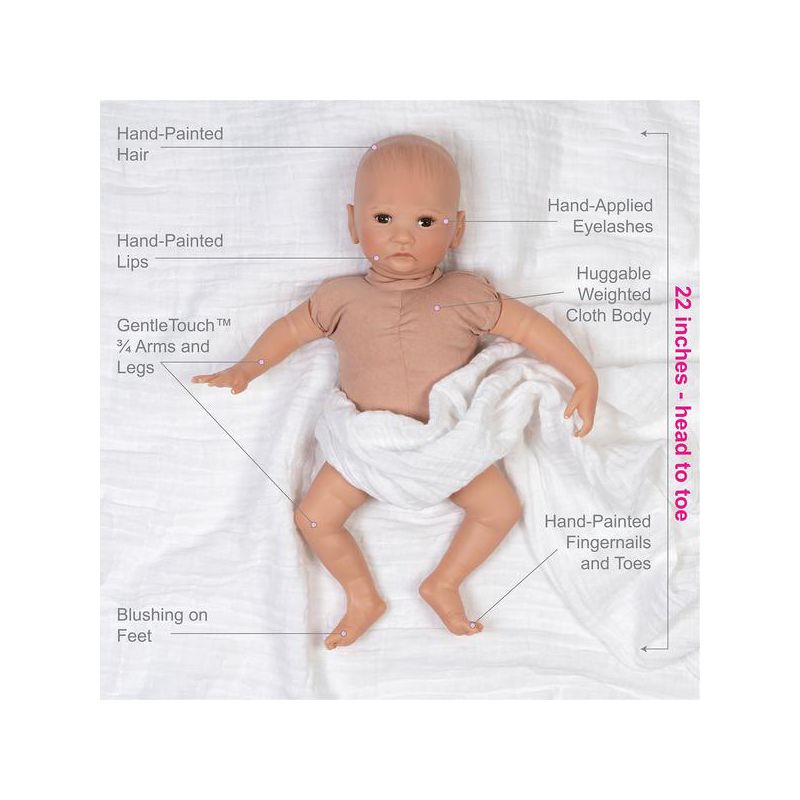 Paradise Galleries Hoot! Hoot! Baby Doll That Looks like a Real Baby, 16 inch Vinyl, Preemie Reborn Boy, Safety Tested for Age Kids 3+, 3-Piece Gift Set, 5 of 10