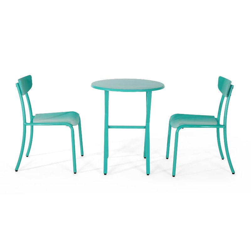 Taro 3pc Patio Bistro Set - Matte Teal - Christopher Knight Home, 1 of 9