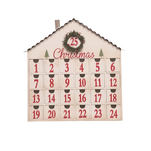 Transpac Wood 17.25 In. Multicolor Christmas Countdown House : Target