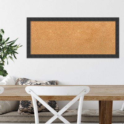 Mezzanotte Black Wood Framed Natural Cork Bulletin Board