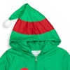  Holiday Christmas Elf Fleece Zip Up Pajama Coverall Toddler  - 2 of 4