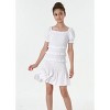 2Bunnies Girls' Tween Teen Smocked Ruffle Mini Dress On and Off Shoulder - 4 of 4