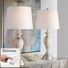 Regency Hill Arden 25" High Modern Table Lamps Set of 2 Table Top Dimmer Silver Brushed Nickel Finish Mercury Glass White Shade Living Room Bedroom - 2 of 4