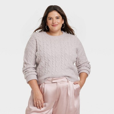 Women's Crewneck Pullover Sweater - A New Day™ Mauve Xxl : Target