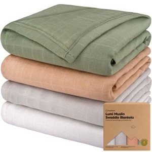 KeaBabies 4pk Muslin Swaddle Blankets for Baby Boys, Girls - Organic Baby Blankets, Swaddles for Newborns - 1 of 4