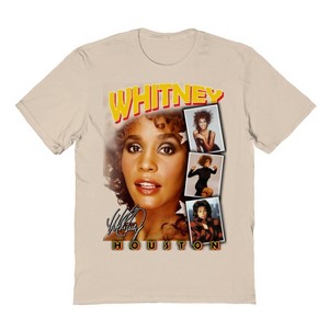 Whitney Houston Men's Photo Collage Short Sleeve Graphic Cotton T-Shirt - 1 of 1