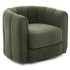 Swivel Teddy Fleece Barrel Chair: Striped Backrest & Plush Padding – Modern Lounge Chair for Living Room/Bedroom/Small Spaces - 2 of 4