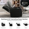 PU Leather 270° Swivel Power Recliner with Tray Table, Phone Holder, Cup Holders, USB Port & Hidden Arm Storage, Home Theater Individual Seat - 3 of 4