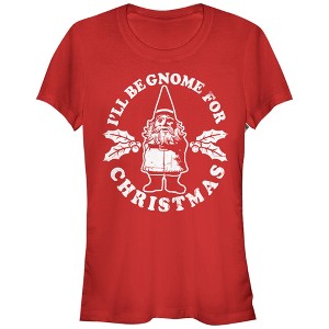 Juniors Womens CHIN UP Gnome for Christmas T-Shirt - 1 of 3