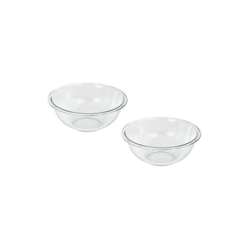 Pyrex Prepware 2-1/2-Quart Rimmed Mixing Bowl, Clear (Pack of 2), 1 of 5