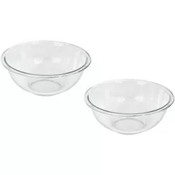 Pyrex Prepware 2-1/2-Quart Rimmed Mixing Bowl, Clear (Pack of 2)