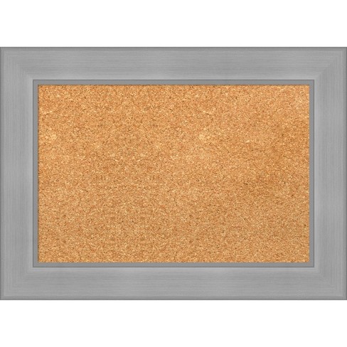 Amanti Art Vista Brushed Nickel Framed Corkboard, Natural Cork - image 1 of 4