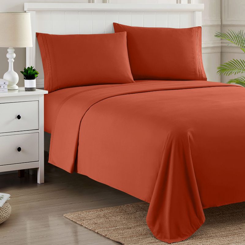 4 Piece Sheet Set, Ultra Soft 1800 Series, Double Brushed Microfiber by Sweet Home Collection™, 5 of 6