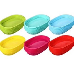 Aoibox 60-Piece Colorful Plastic Fast Food Basket Set for Restaurants, Parties - Reusable Chip & Fry Baskets, Hot Dog & Burger Trays, Sandwich Holders - 1 of 4
