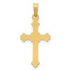 Black Bow Jewelry 14k Yellow Gold Polished Hollow Fleur de Lis Cross Pendant - 3 of 4