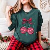 Christmas Ornaments Sketched Snowflakes - Women's Garment Dyed Long Sleeve Graphic T-Shirt - 3 of 4