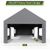13'x20' Heavy Duty Portable Garage, Oversized Outdoor Shelter with 4 Doors & Windows, Reinforced Frame Canopy for Vehicles, Events & Storage - 2 of 4