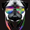 Men's Design By Humans Rainbow Beat DJ Pug By clingcling T-Shirt - 2 of 4