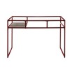 Writing Desk with Glass Top, Open Shelf, and Metal Sled Base - 4 of 4