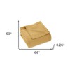 HomeRoots Twin Mustard Cotton Waffle Weave Honeycomb Blanket - 3 of 4