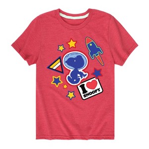 Boys' - Peanuts - Space Snoopy Flair Short Sleeve Graphic T-Shirt - 1 of 4